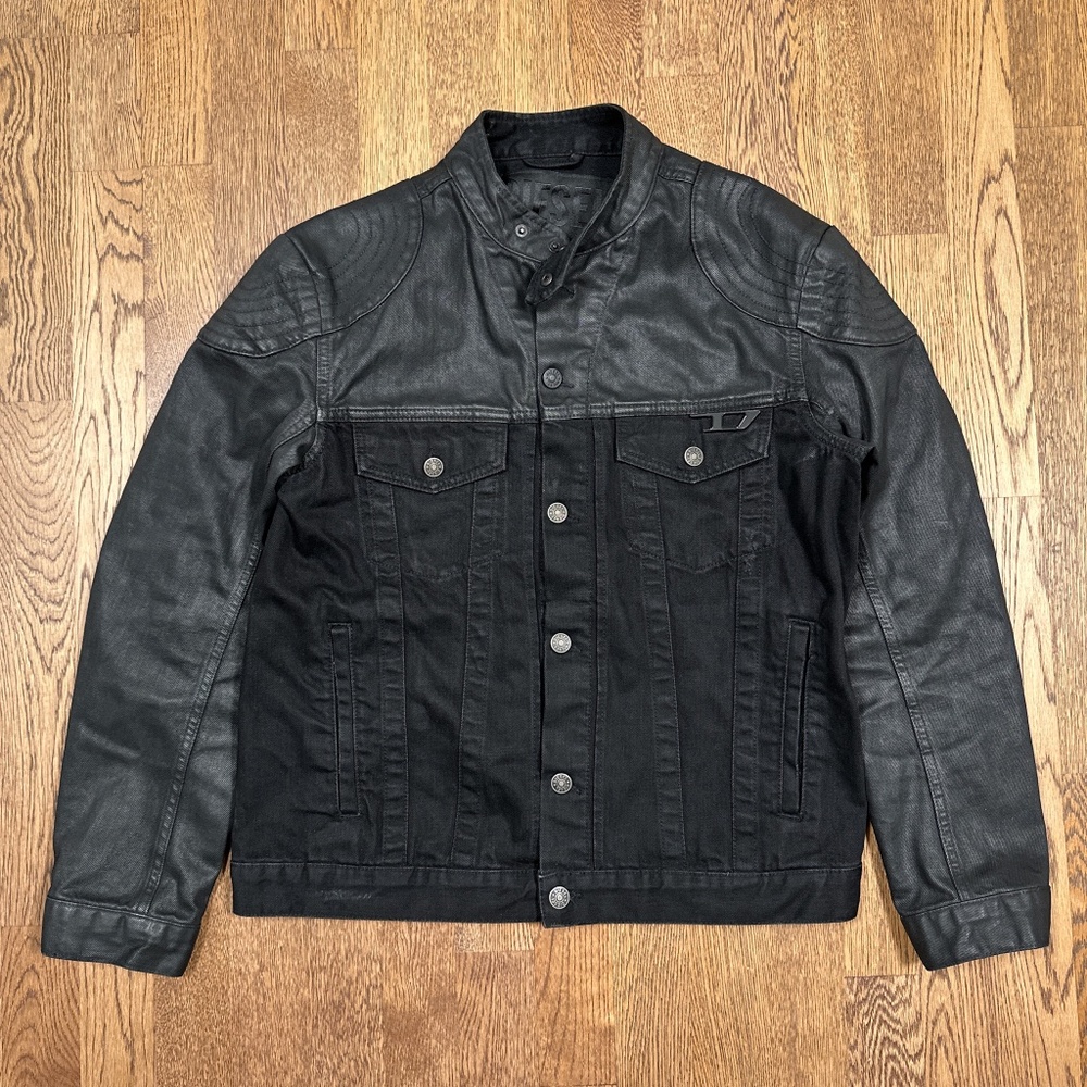 Diesel Dany Half Coated Denim Moto Trucker Cafe Racer Jacket Mens Medium